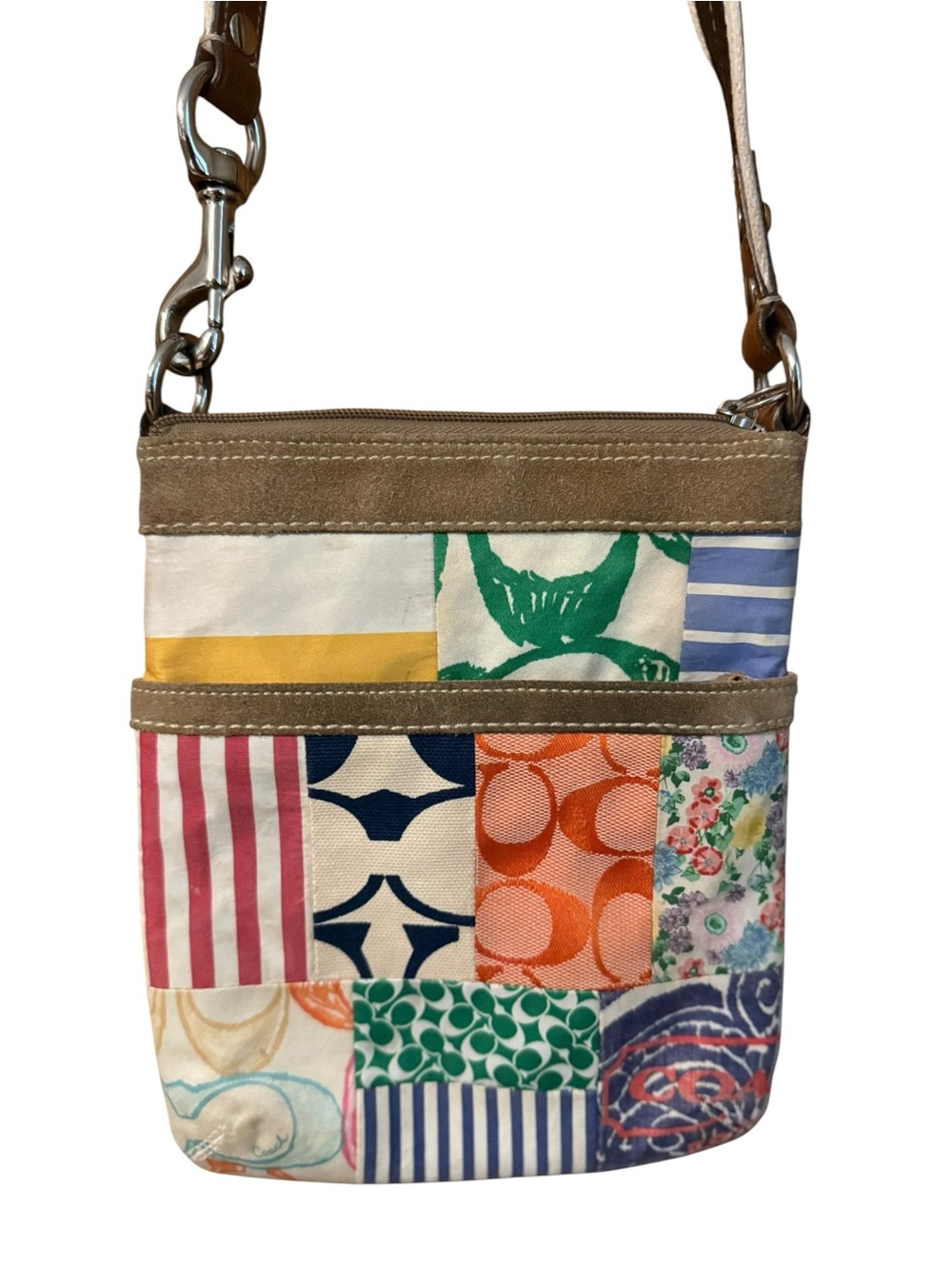 Coach Vintage Hampton Multi-Color Patchwork Canvas Crossbody Bag